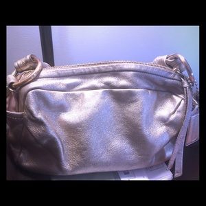 Coach Metallic Rose Gold "Parker Shoulder Zip" Bag